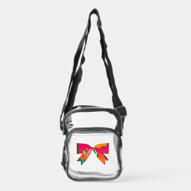 Decorative Bow Clear Crossbody Bag (Front)