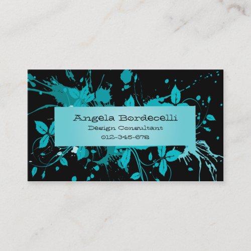 Decorative Business Card Grunge Floral Background