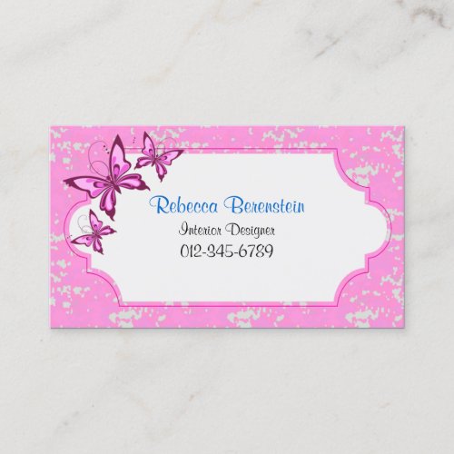 Decorative Business Card Retro Butterfly Frame