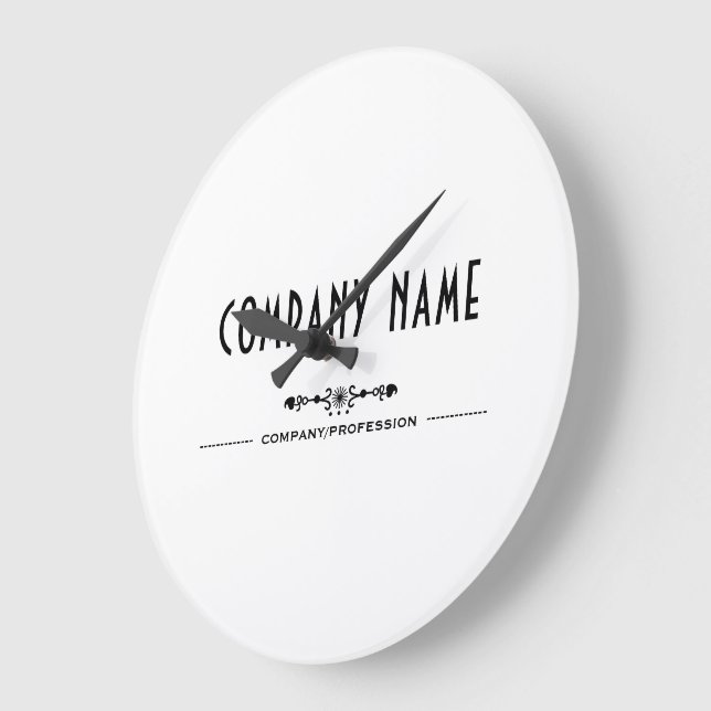 Decorative Business Name Large Clock (Angle)