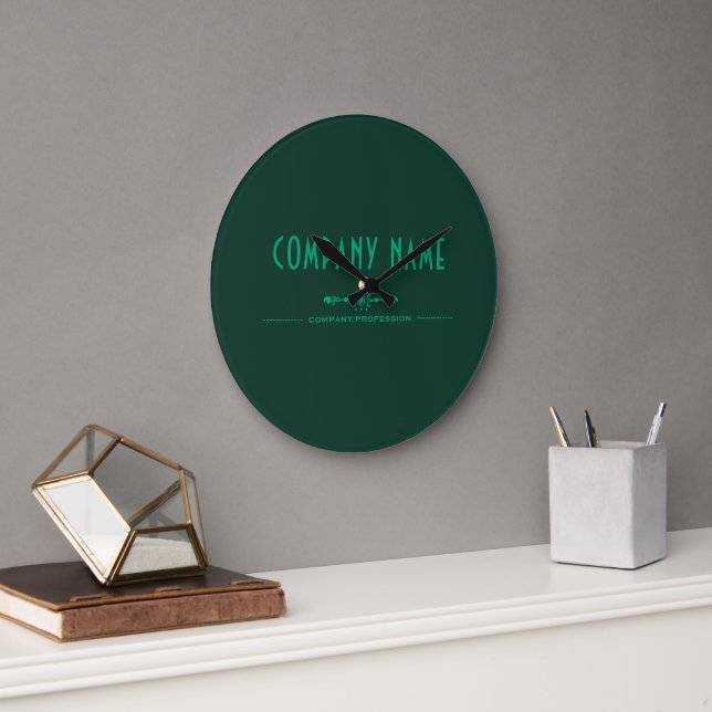 Decorative Business Name Large Clock (Office)