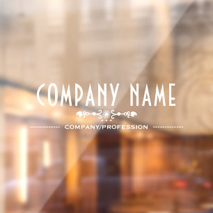 Decorative Business Name Window Cling