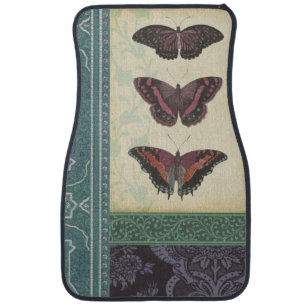 Decorative Butterfly Brocade by Vision Studio Car Mat