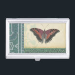 Decorative Butterfly Brocade by Vision Studio Case For Business Cards<br><div class="desc">This decorative brocade design by Vision Studio features butterflies with floral prints in separate blocks. The tan background of the block featuring the butterflies contrasts nicely with their dark coloring. Order your copy now!</div>