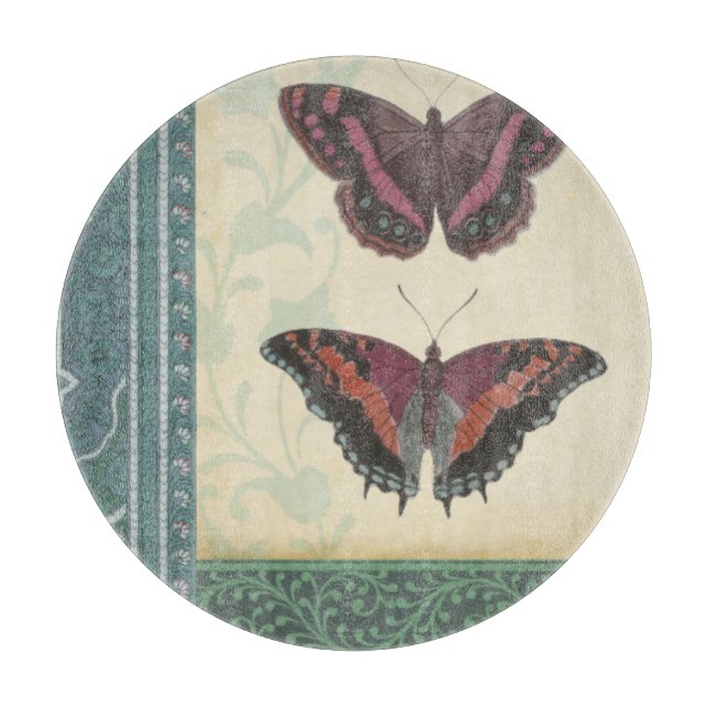 Decorative Butterfly Brocade by Vision Studio Cutting Board (Front)