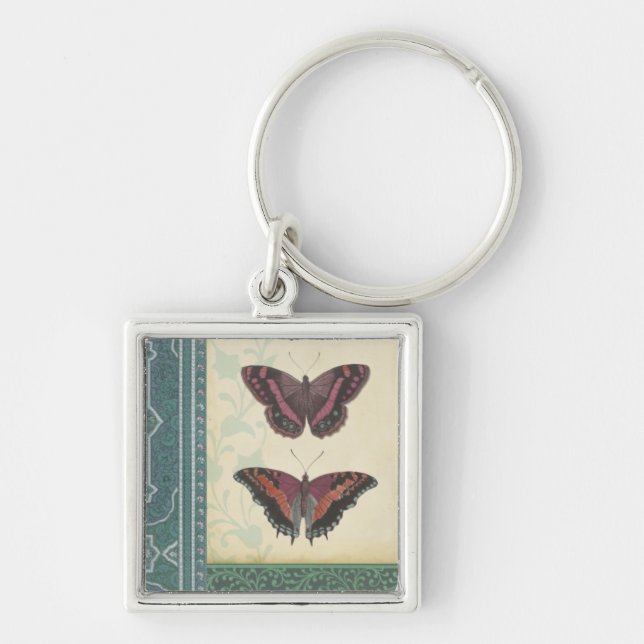 Decorative Butterfly Brocade by Vision Studio Keychain (Front)
