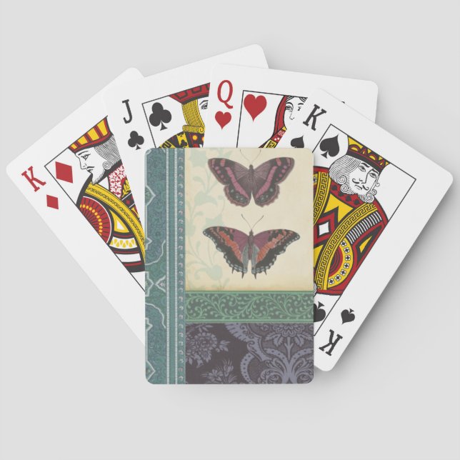 Decorative Butterfly Brocade by Vision Studio Poker Cards (Back)