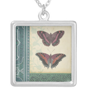 Decorative Butterfly Brocade by Vision Studio Silver Plated Necklace