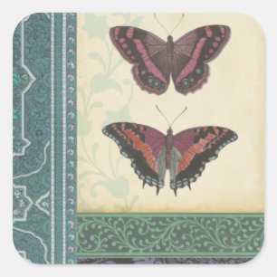 Decorative Butterfly Brocade by Vision Studio Square Sticker