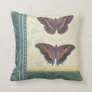 Decorative Butterfly Brocade by Vision Studio Throw Pillow