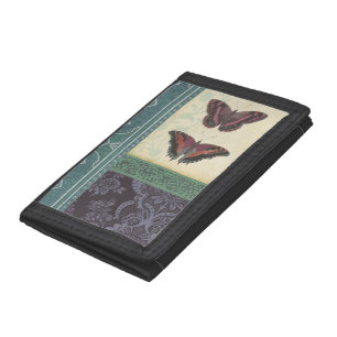 Decorative Butterfly Brocade by Vision Studio Tri-fold Wallet