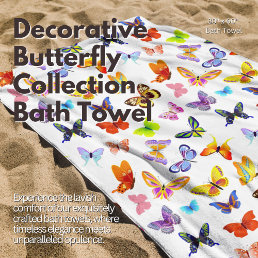 Decorative Butterfly Collection Bath Towel Set
