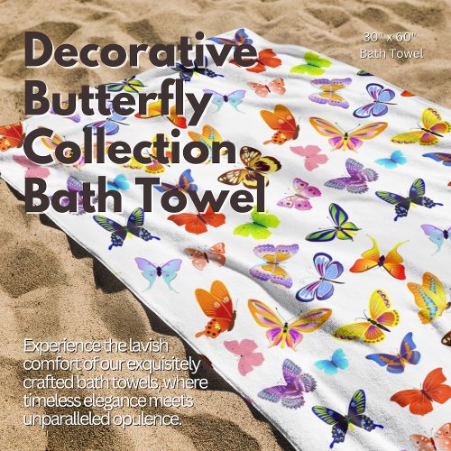 Decorative Butterfly Collection Bath Towel Set