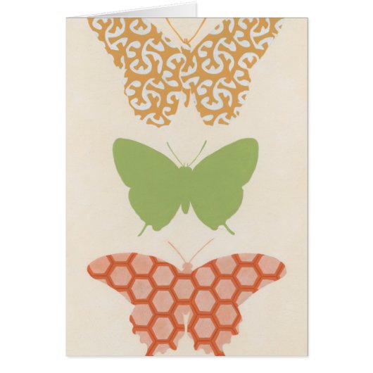 Decorative Butterfly Patterns on Cream Background Cards (Front)
