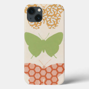Decorative Butterfly Patterns on Cream Background iPhone 13 Case
