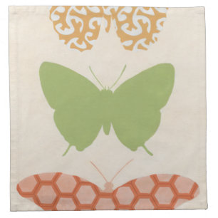 Decorative Butterfly Patterns on Cream Background Cloth Napkin