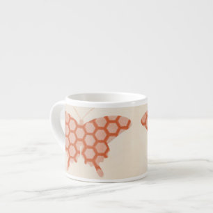 Decorative Butterfly Patterns on Cream Background Espresso Cup