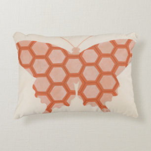 Decorative Butterfly Patterns on Cream Background Pillow