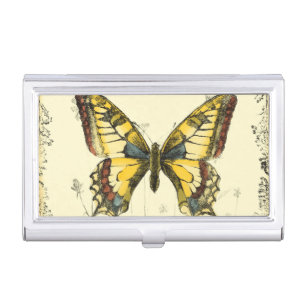 Decorative Butterfly with Wildflowers Case For Business Cards