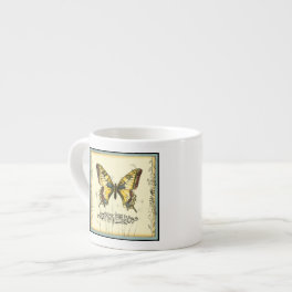 Decorative Butterfly with Wildflowers Espresso Cup