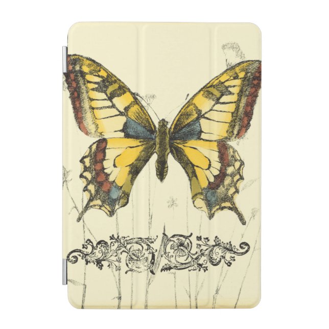 Decorative Butterfly with Wildflowers iPad Mini Cover (Front)