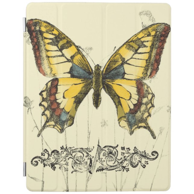 Decorative Butterfly with Wildflowers iPad Smart Cover (Front)