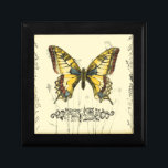 Decorative Butterfly with Wildflowers Jewelry Box<br><div class="desc">A brightly colored,  decorative butterfly is the subject of this piece by Jennifer Goldberger. Wildflowers are drawn on the sides and underneath the huge butterfly. A lovely pastel border completes the scene. Order your print today!</div>