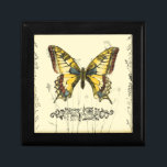 Decorative Butterfly with Wildflowers Jewelry Box<br><div class="desc">A brightly colored,  decorative butterfly is the subject of this piece by Jennifer Goldberger. Wildflowers are drawn on the sides and underneath the huge butterfly. A lovely pastel border completes the scene. Order your print today!</div>