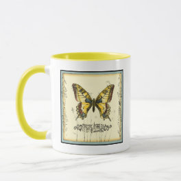Decorative Butterfly with Wildflowers Mug