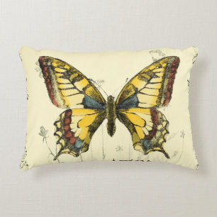 Decorative Butterfly with Wildflowers Pillow