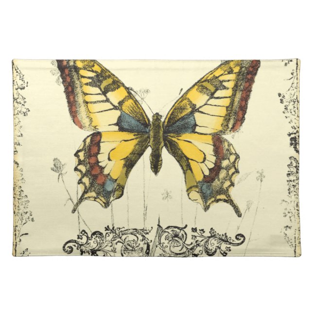 Decorative Butterfly with Wildflowers Placemat (Front)