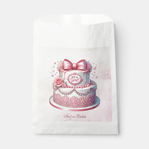 Decorative Cake Pink Bow Favor Bags