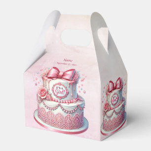 Decorative Cake Pink Bow Favor Box