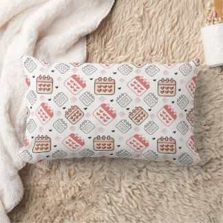 Decorative calendar seamless pattern lumbar pillow