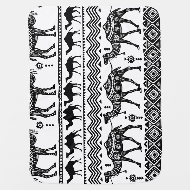 Decorative Camels Seamless Pattern Design Baby Blanket (Front)