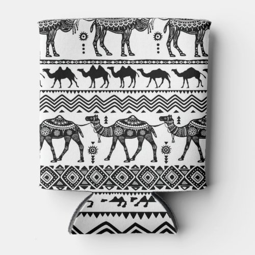 Decorative Camels Seamless Pattern Design Can Cooler