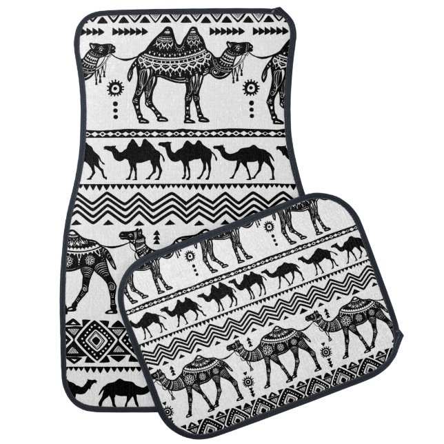 Decorative Camels Seamless Pattern Design Car Floor Mat (Set)