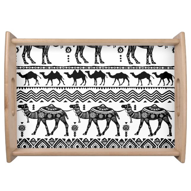 Decorative Camels Seamless Pattern Design Serving Tray (Front)
