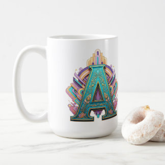 Decorative Capital Letter "A" with Art Deco Flair Coffee Mug
