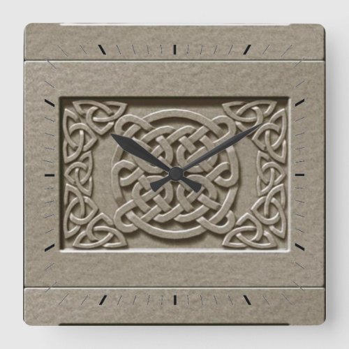 Decorative Carved Stone Celtic Knots Wall Clock