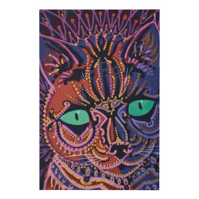 Decorative Cat by Louis Wain Faux Canvas Print (Front)