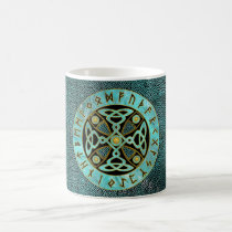 Decorative Celtic Cross  - and Runes alphabet