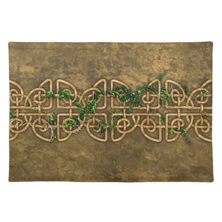 Decorative Celtic Knots With Ivy Cloth Placemat