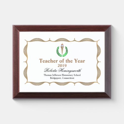 Decorative Certificate Teachers Award Plaque