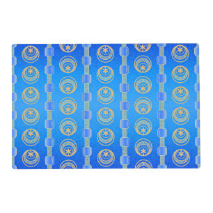 Decorative Cerulean Blue Pattern Placemat