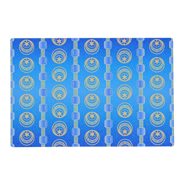 Decorative Cerulean Blue Pattern Placemat (Front)