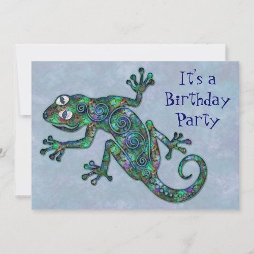 Decorative Chameleon Birthday Party Invitation