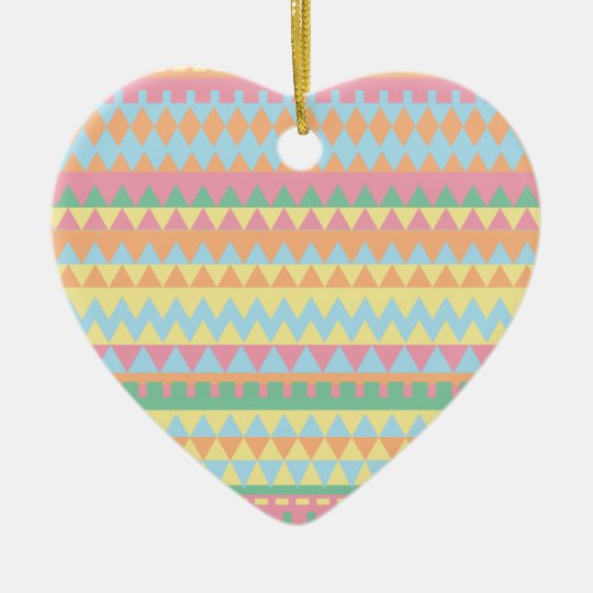 Decorative Chevron Aztec pattern Ceramic Ornament