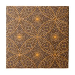 Decorative, chic, abstract mandala style pattern ceramic tile