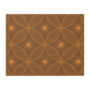 Decorative, chic, abstract mandala style pattern wood wall art